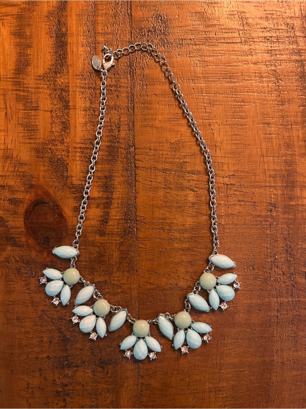 Statement Light Blue Flower Bib Necklace - Women Jewelry